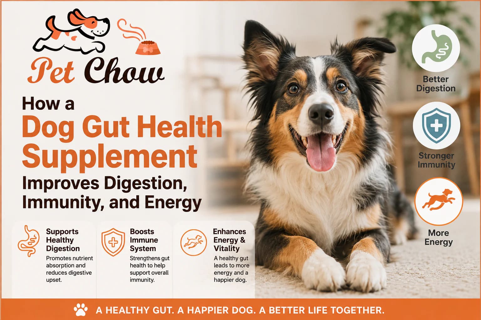 How a Dog Gut Health Supplement Improves Digestion, Immunity, and Energy