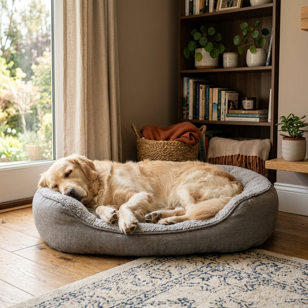 Dog sleeping comfortably